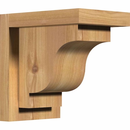 Ekena Millwork Newport Smooth Corbel w/Backplate, Western Red Cedar, 5 1/2"W x 8"D x 8"H COR06X08X08NEW01SWR